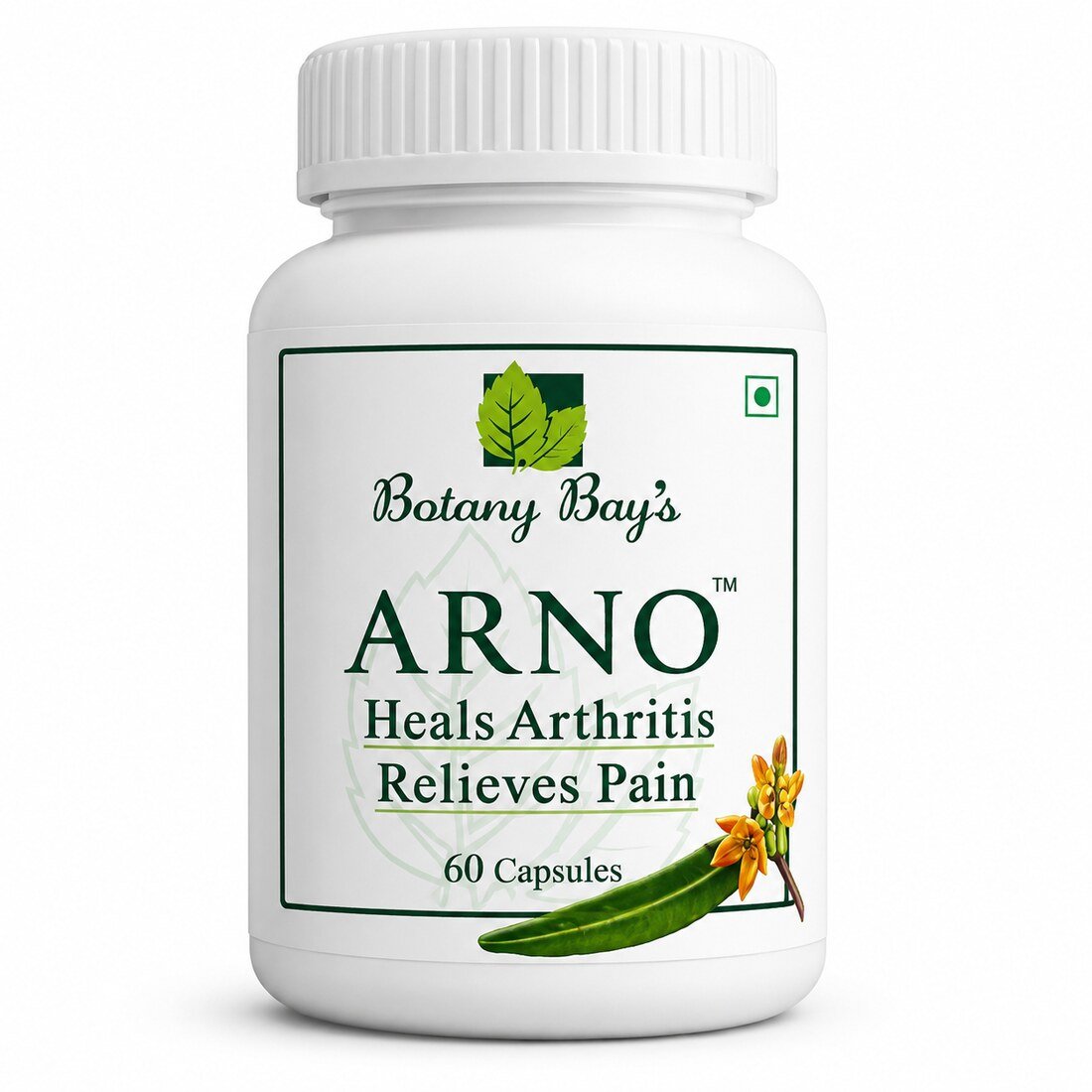 ARNO botanical extract capsule bottle — front view